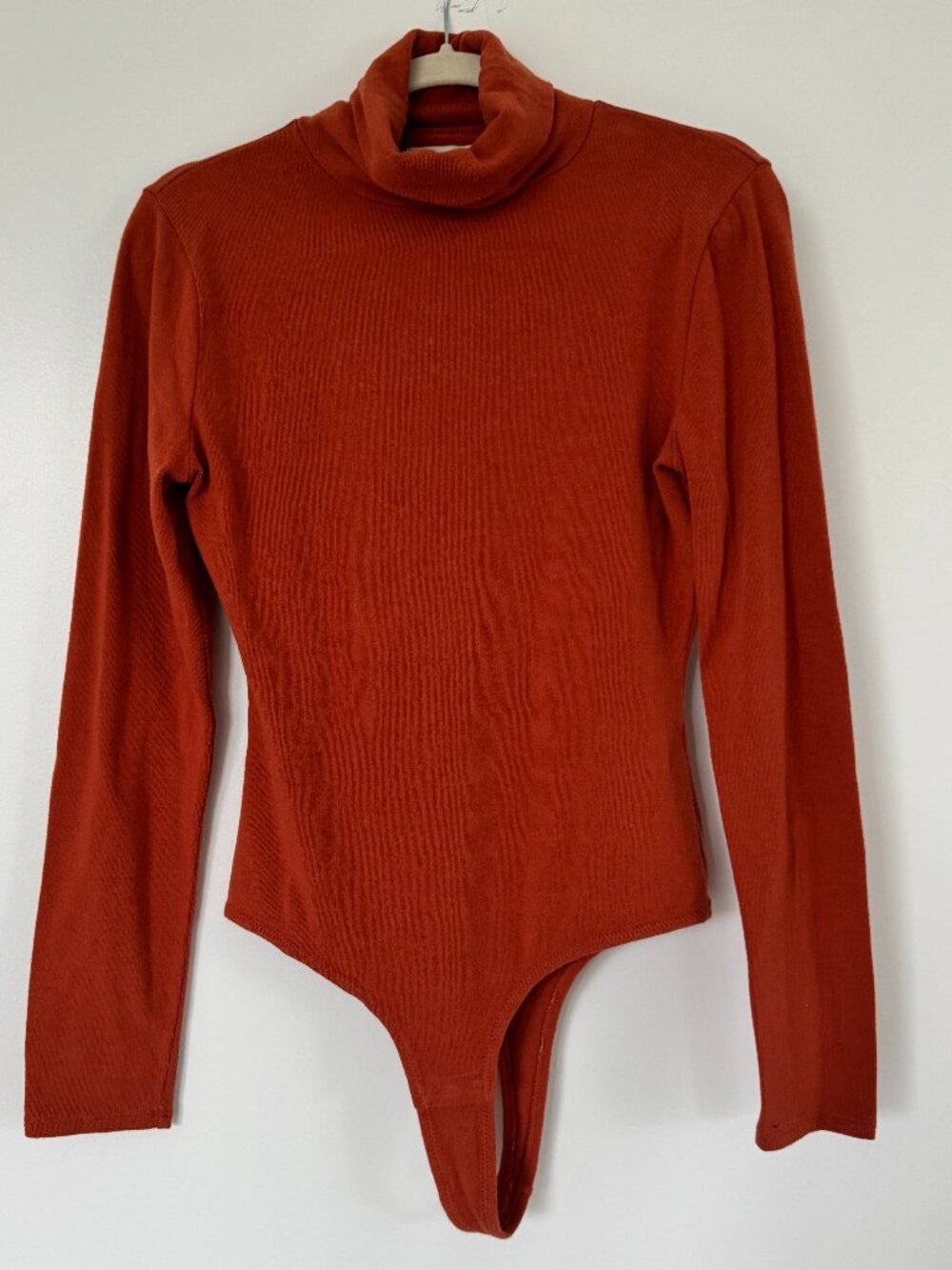 Madewell Turtleneck Bodysuit in Burnt Orange